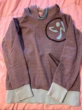 Zumba Fitness Gray Hoodie with Light Blue Accents